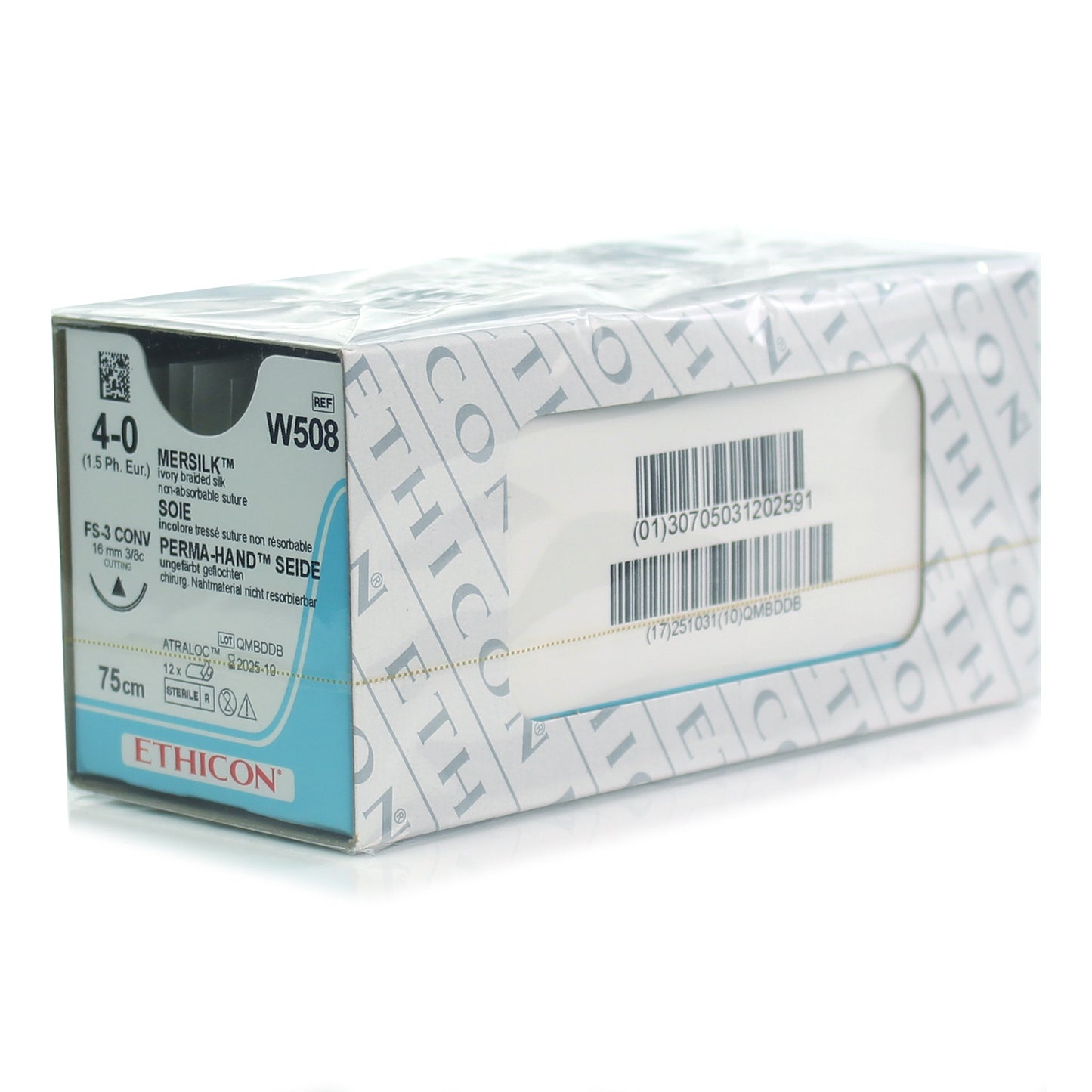 MERSILK Braided Silk - 3/8 Circle Conventional Cutting - Single - Ethicon