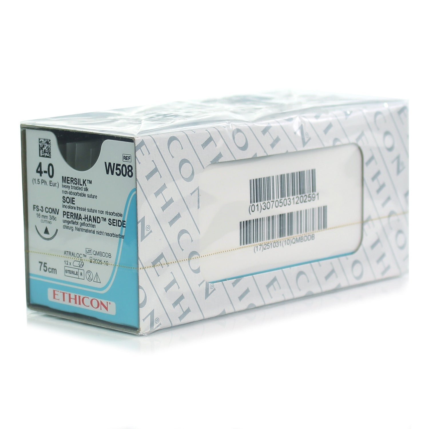 MERSILK Braided Silk - 3/8 Circle Conventional Cutting - Single - Ethicon