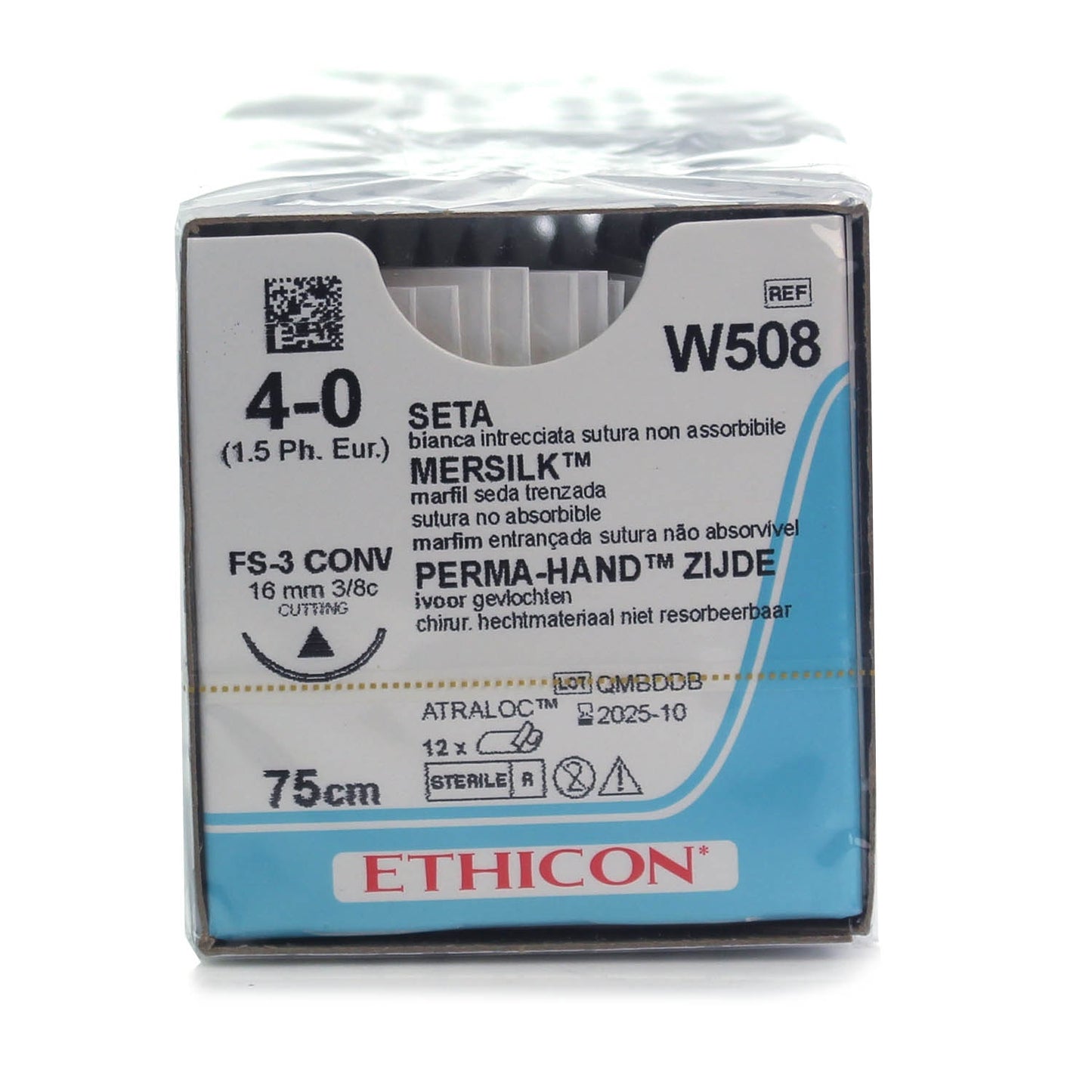 MERSILK Braided Silk - 3/8 Circle Conventional Cutting - Single - Ethicon