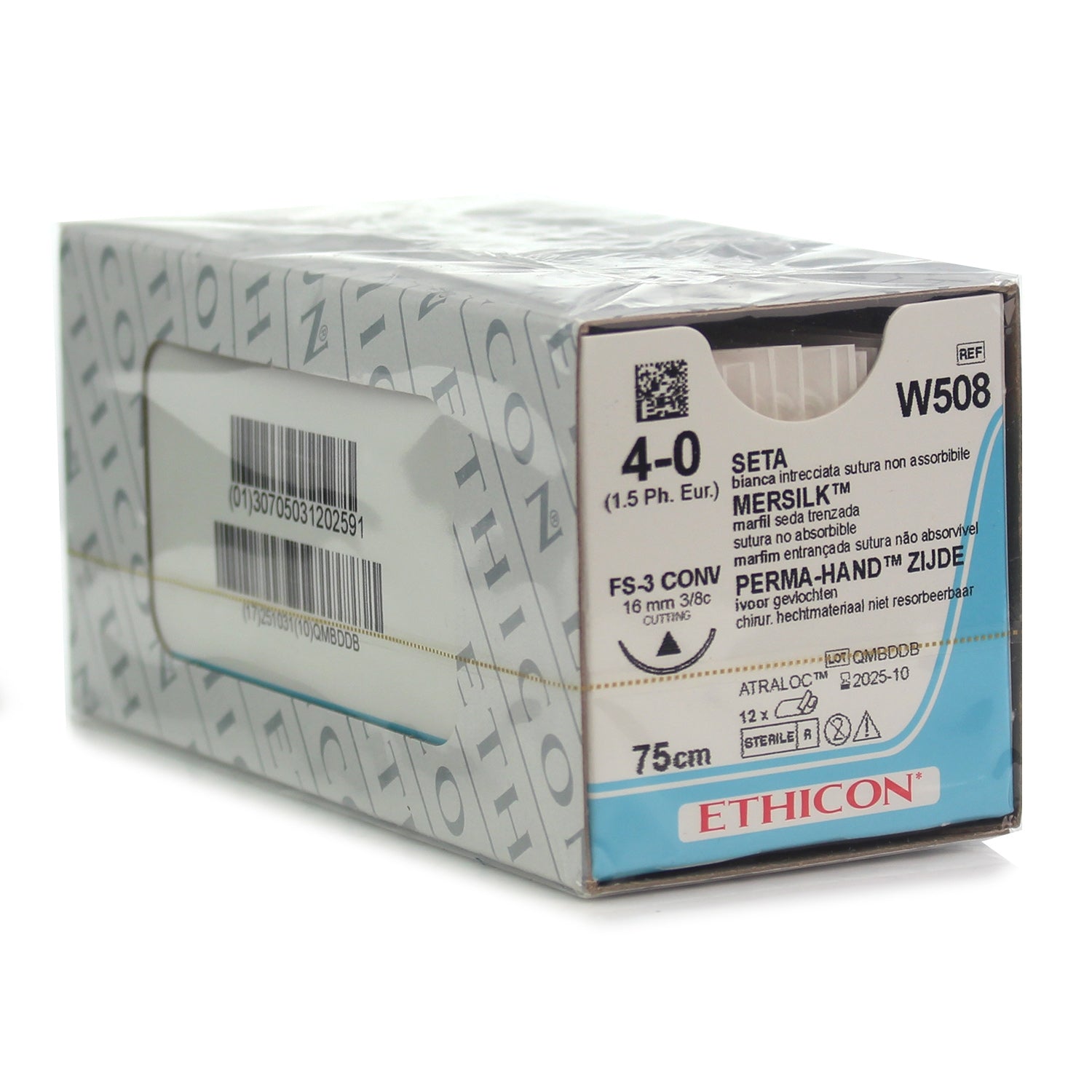 MERSILK Braided Silk - 3/8 Circle Conventional Cutting - Single - Ethicon