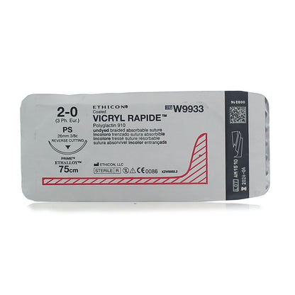 Coated VICRYL rapide Suture: 26mm 75cm undyed 2-0 3 Single - Ethicon