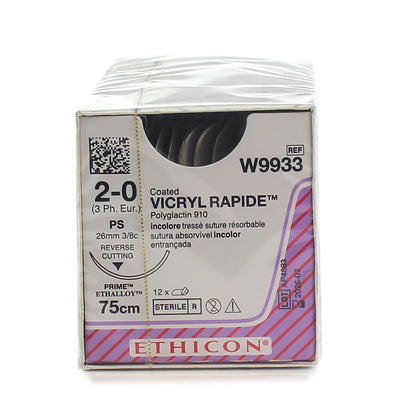 Coated VICRYL rapide Suture: 26mm 75cm undyed 2-0 3 Single - Ethicon