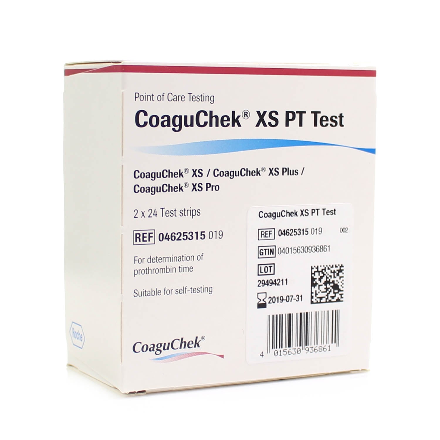 CoaguChek XS 48 PT Test Strips 2 x 24 Test Strips (48 packs) Roche