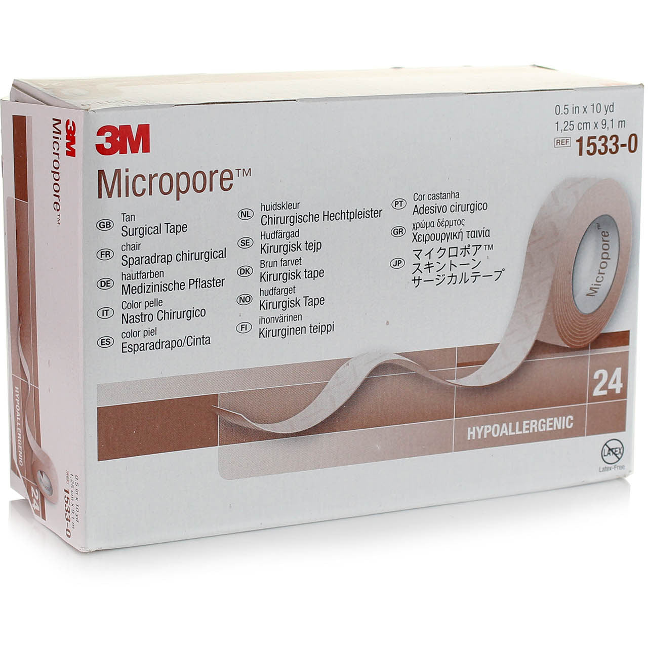 3M Micropore Skin Tone Surgical Tape - 1.25cm x 9.14m