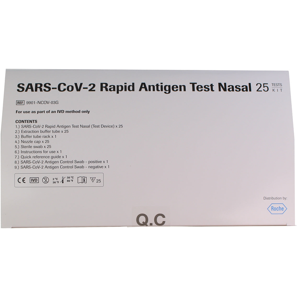 Roche COVID-19 Rapid Antigen Nasal Test Kit x 25 (MIN invasive!) - CLEARANCE - Roche