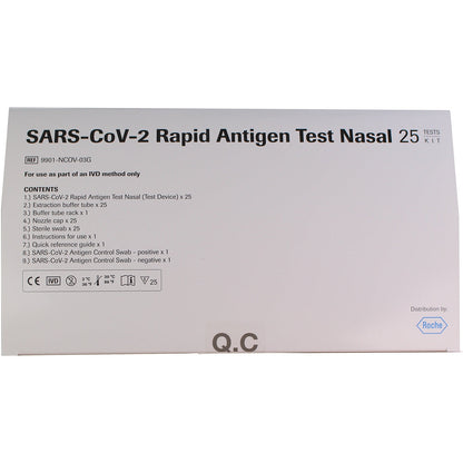 Roche COVID-19 Rapid Antigen Nasal Test Kit x 25 (MIN invasive!) - CLEARANCE - Roche