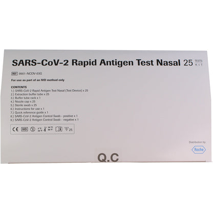 Roche COVID-19 Rapid Antigen Nasal Test Kit x 25 (MIN invasive!) - CLEARANCE