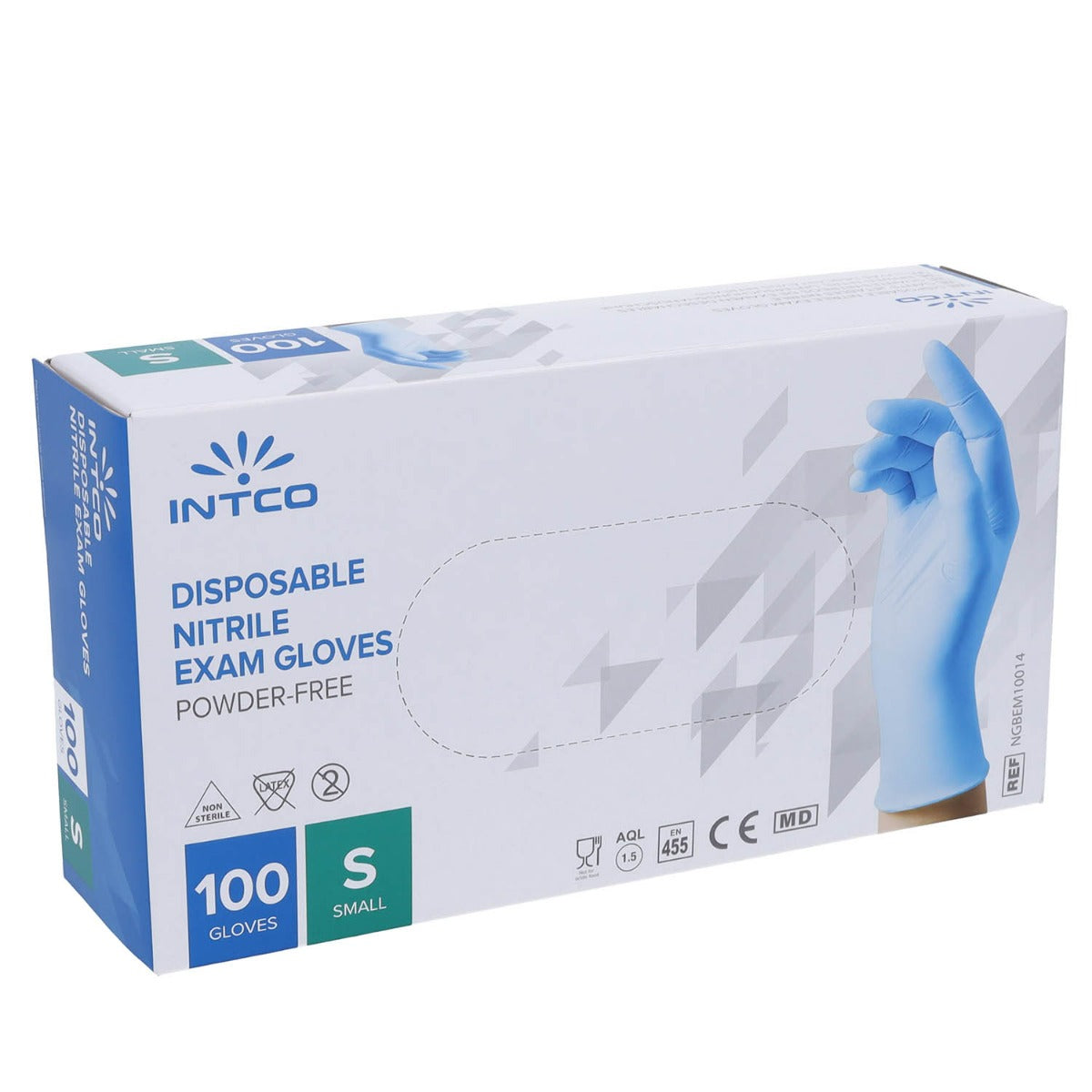 Nitrile Disposable Gloves- Small- Box of 100 Gloves - Intco