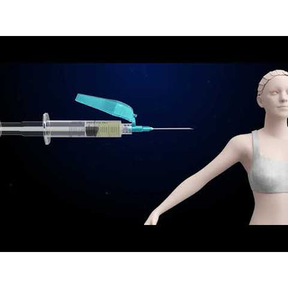 Sol-Care Safety Needle - 21G x 1" - Box Of 100 - Blue Dot