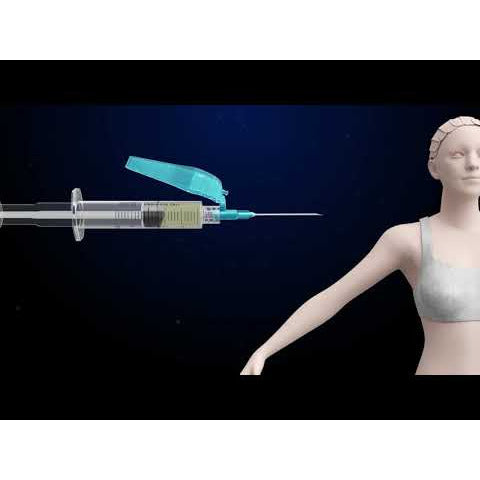 Sol-Care Safety Needle - 21G x 1" - Box Of 100 - Blue Dot