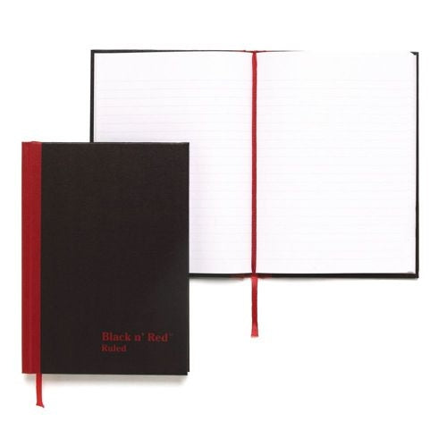 Black n' Red Casebound Hardback Notebook 192 Pages A6 (Pack of 5) - Hameln