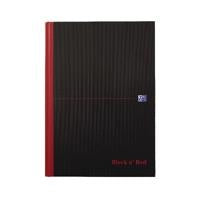 Black n' Red Feint Ruled Casebound Hardback Notebook Ruled A4 (Pack of 7) - Hameln