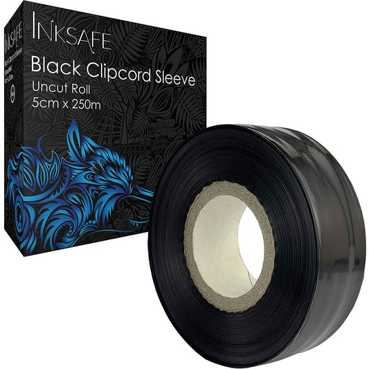 Inksafe Black Clipcord Sleeve Roll - 5cm x 250m - Inksafe