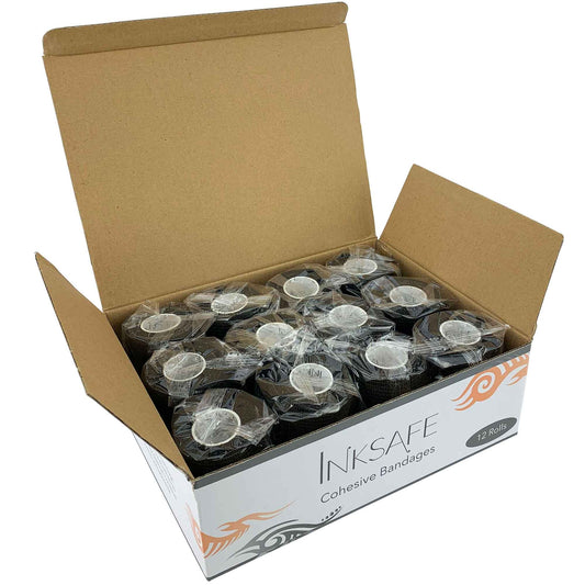 Inksafe Black Self Adherent Latex Cohesive Bandage 5cm x 4.5m - Box of 12 - Discontinued