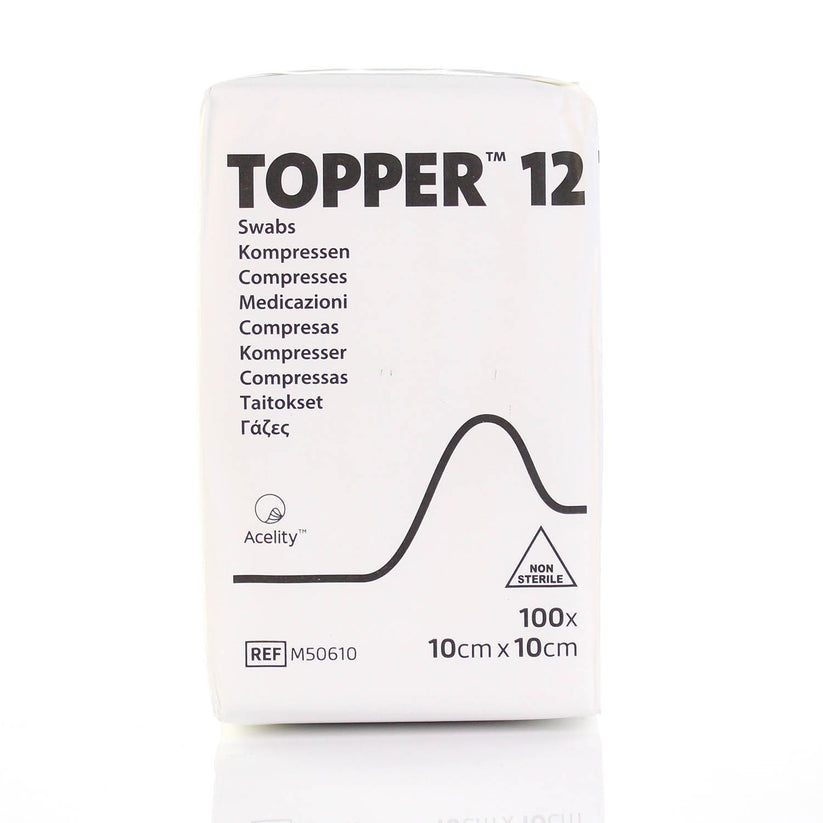 Topper Acelity J&J Topper U/S Gauze Swabs: 10 x 10cm 6PLY Pack of 100 – Medisave UK