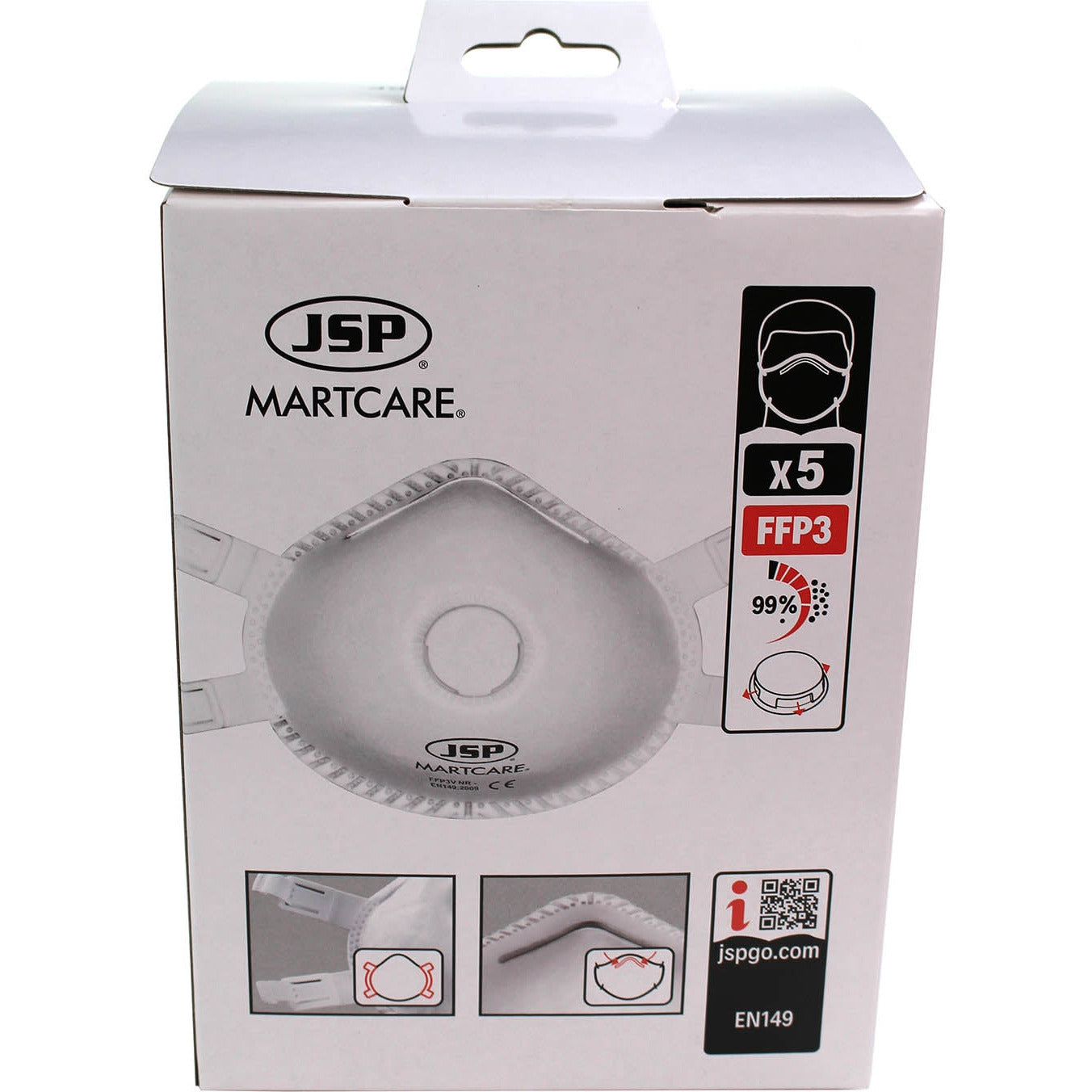 FFP3 Valved Respirator - Box of 5 - JSP
