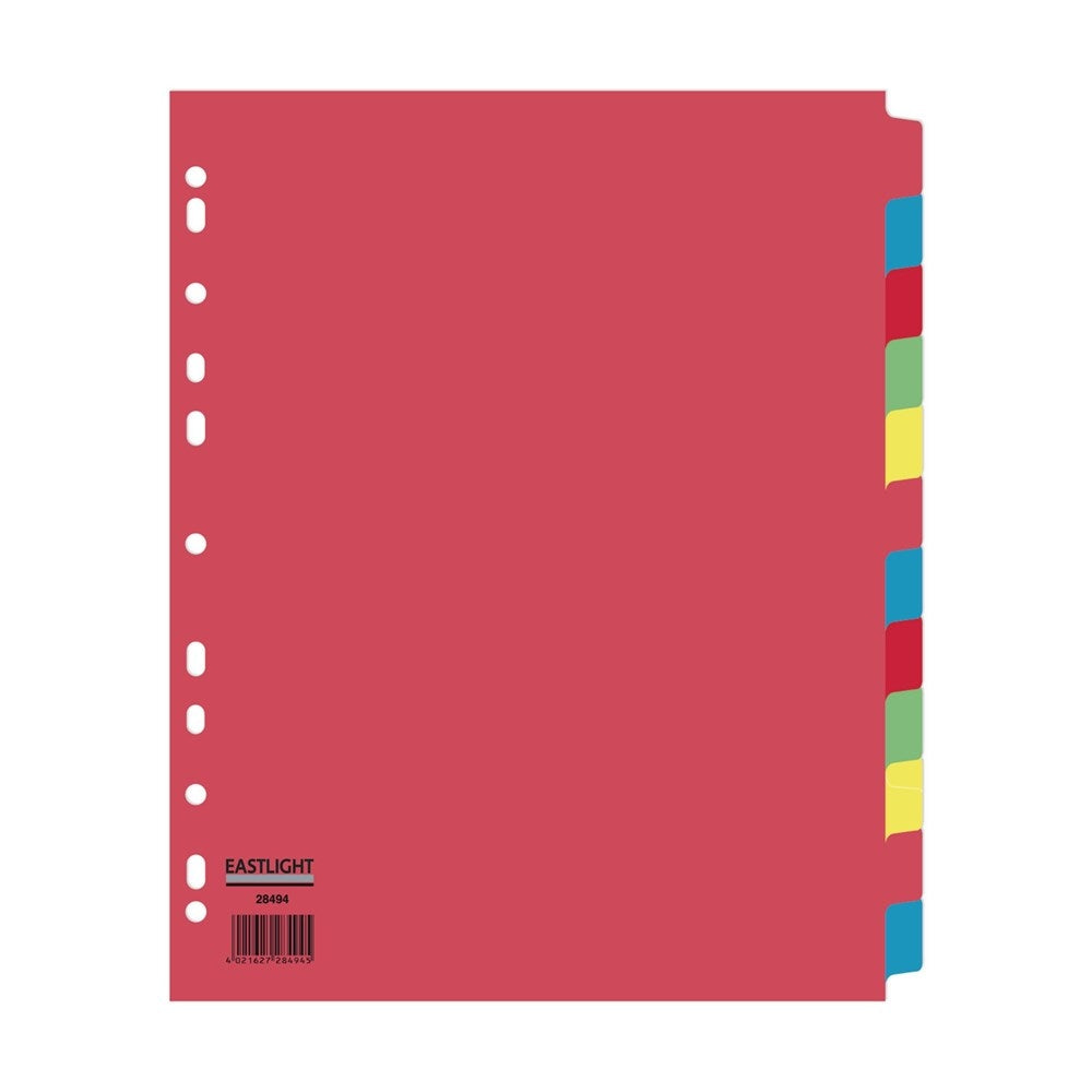 Concord Reinforced Divider 5-Part A4 160gsm Pastel Colours 77099 - Pukka Pads