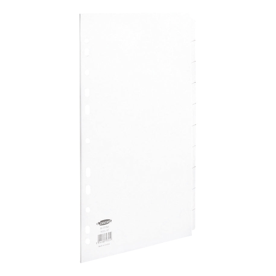 Concord Divider 10-Part A4 150gsm White 79701/97 - Pukka Pads