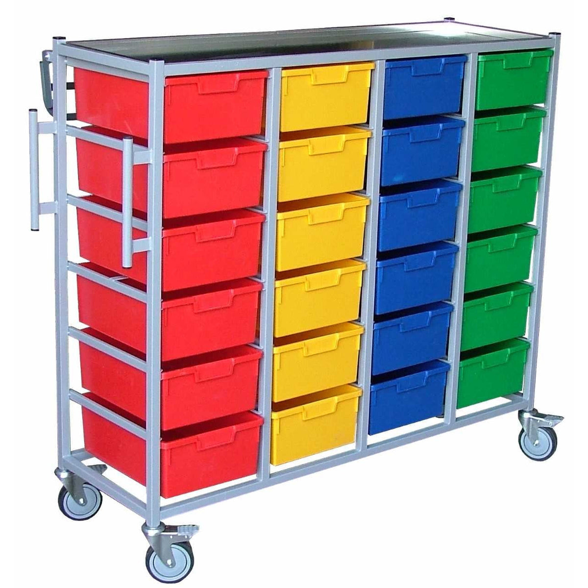 Cart Railing Karri-Cart - 24 Trays With Flip Up Hanging Rail - 165x105x46cm ...