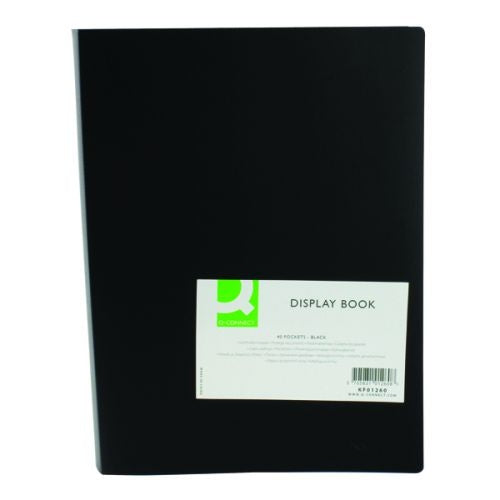 Q-Connect Polypropylene Display Book 40 Pocket Black KF01260 - Q-Connect