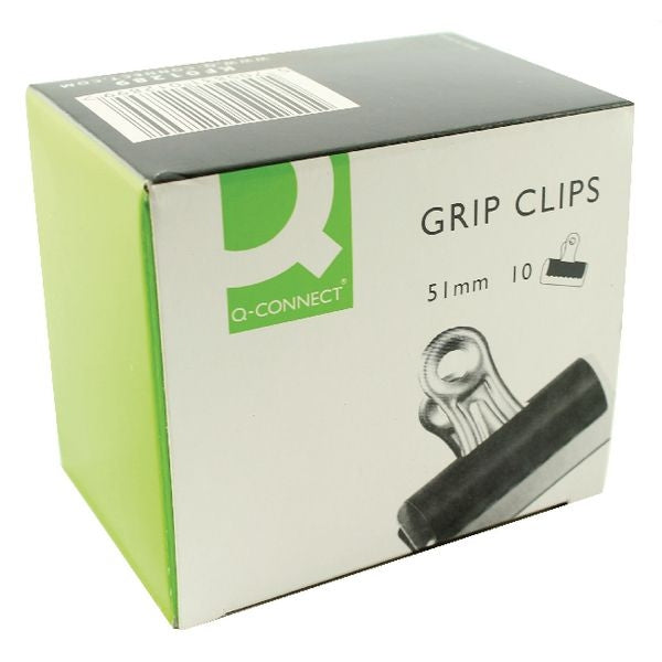 Q-Connect Grip Clip 51mm Black (Pack of 10) - Q-Connect