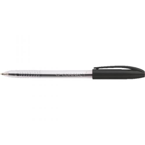 Q-Connect Stick Grip Ballpoint Pen Medium Black (Pack of 20) - Qconnect