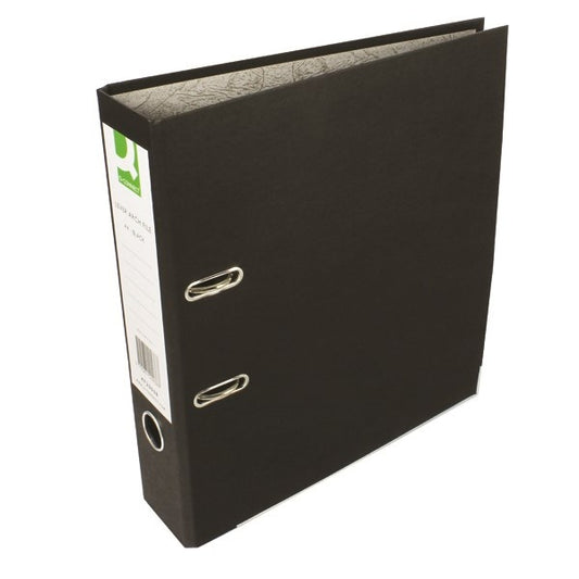Q Connect Lever Arch File A4 Paper-Backed Black - KF20038 - Pack of 10 - Q-Connect