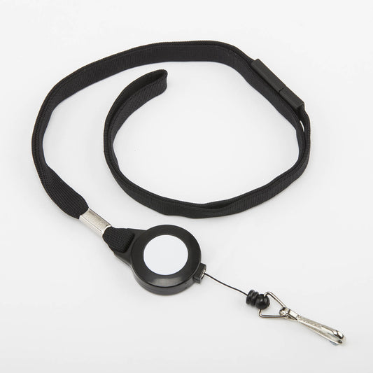 Black Lanyard With Badge Reel & Dog Clip - Pack of 10 - Identibadge