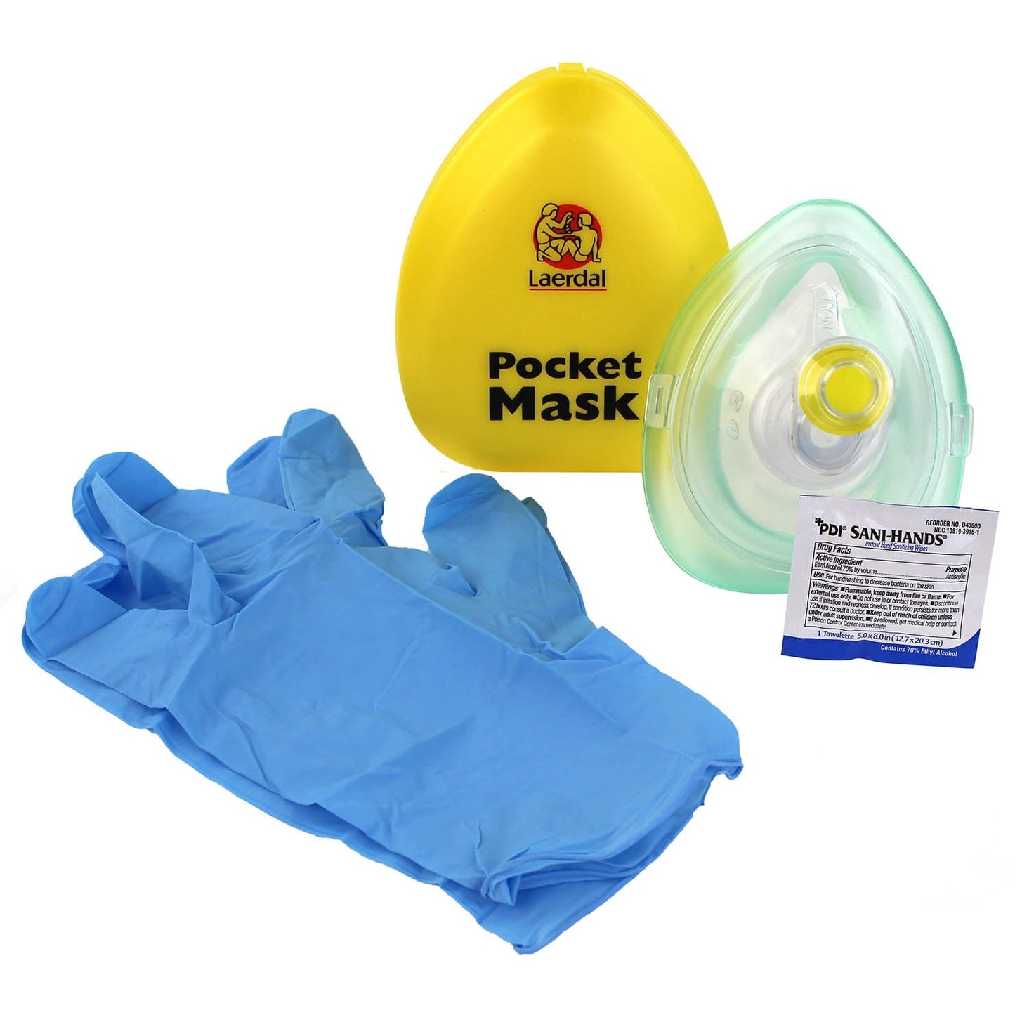 Laerdal Pocket Mask with Wipe  Gloves