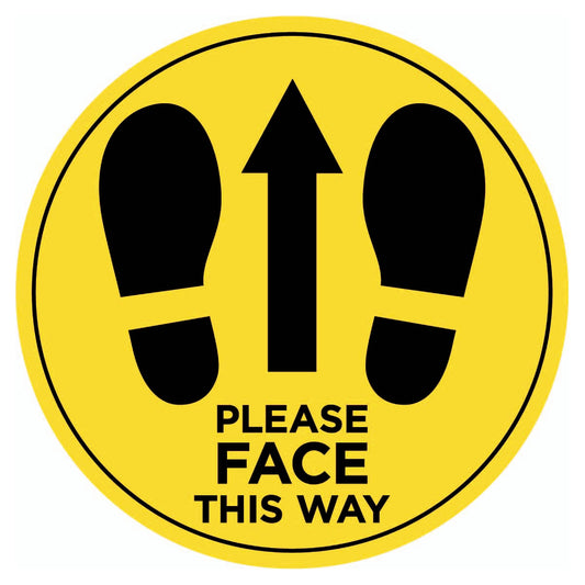 Lift floor stickers – Please face this way – 200mm - Single