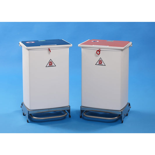 Ultimate Stainless Steel Fixed Body Sackholder - Pedal Operated, Soft Closing Lid - 70L - Orange - Discontinued