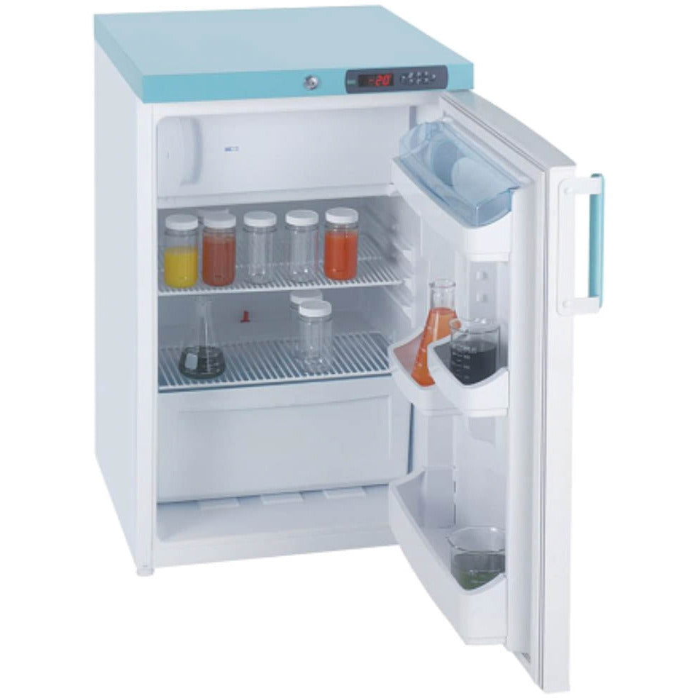 Lec LSC138UK - 138L Under-Counter Laboratory Fridge-Freezer Combi White - Solid Door