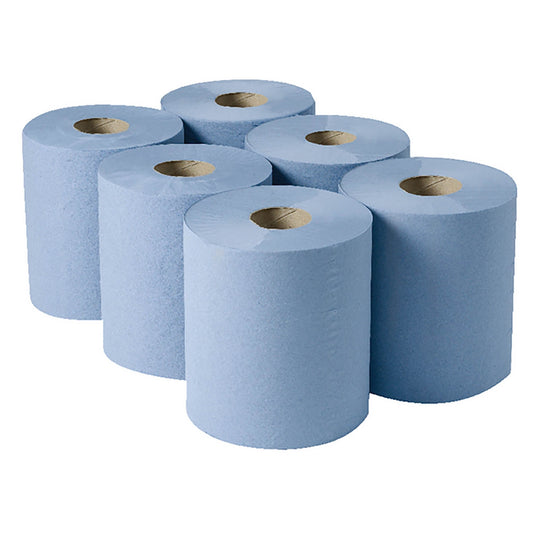 Pristine Centrefeed Roll Blue 2ply - 150m - Case of 6 - Pristine