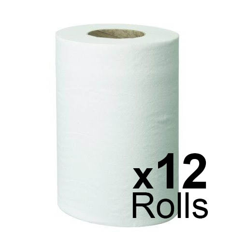 Pristine Mini Centrefeed Roll White 1ply - 120m - Case of 12 - Pristine