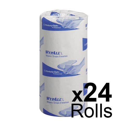 Wypall 9.5" Scott Couch Roll White 1ply 38m - Case of 24 - Kimberly-Clark
