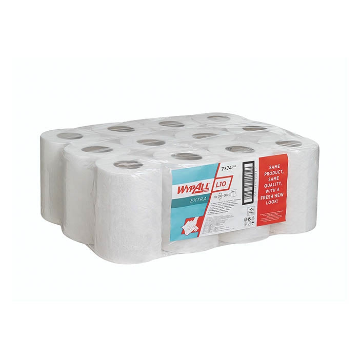 Wypall 7" Centre Feed White 7374 1ply L10 - 12 x 200 Sheets - Kimberly-Clark