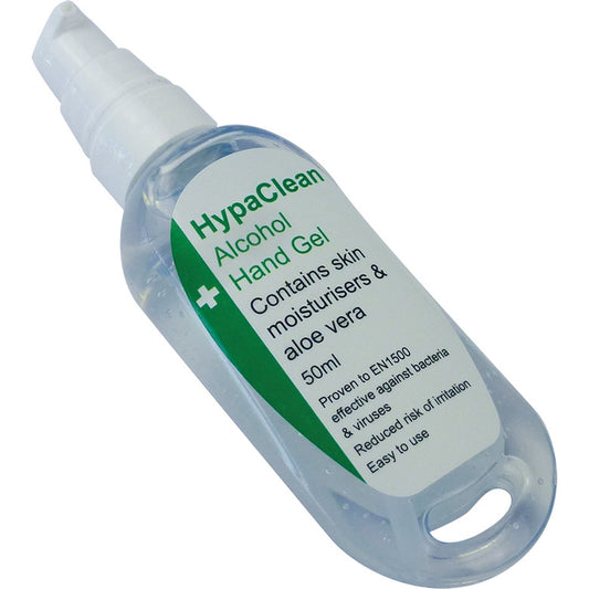 HypaClean Alcohol Hand Gel 50ml Pump - Safety First Aid