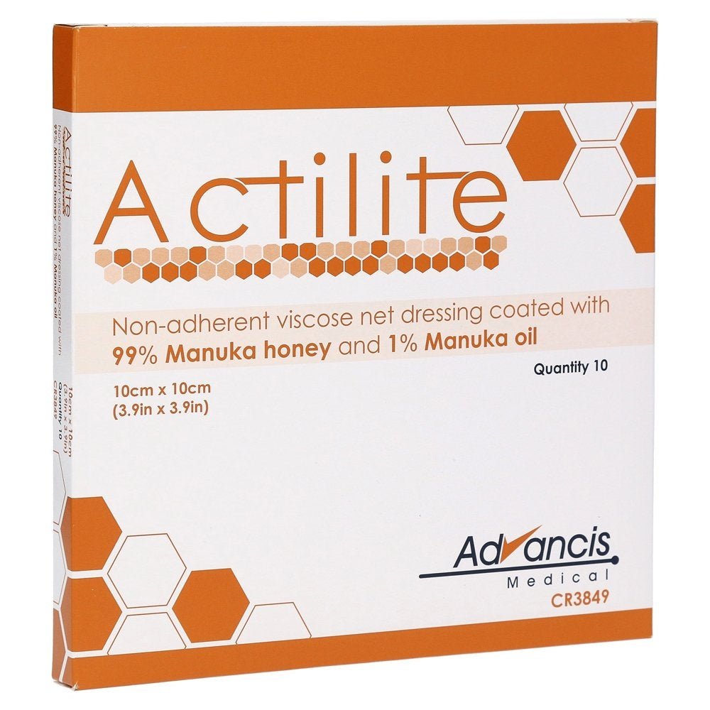 Actilite Manuka Honey Dressings 10cm x 10cm - Box of 10