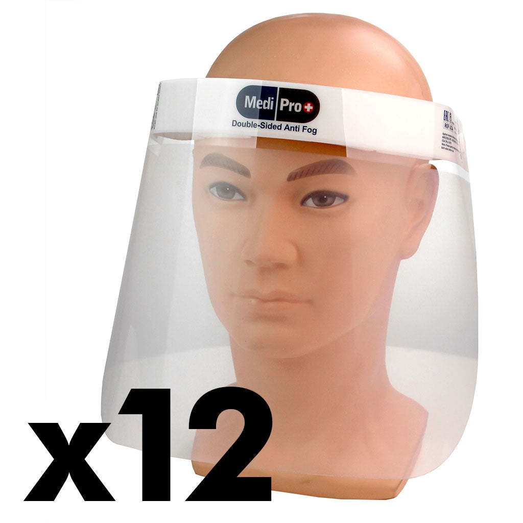 Face Shield Visor - Pack of 12 Visors - [EN166 - CAT II] - MediPro
