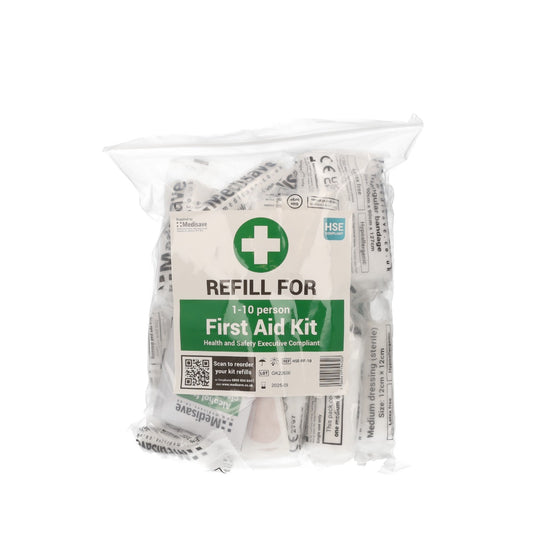 HSE Compliant Workplace First Aid Kit - 10 Person Refill