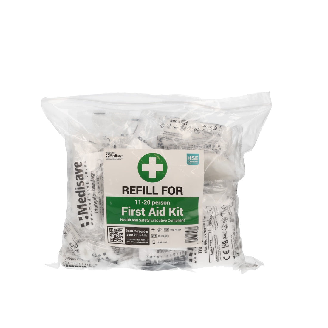 HSE Compliant Workplace First Aid Kit 20 Person Refill Medisave UK
