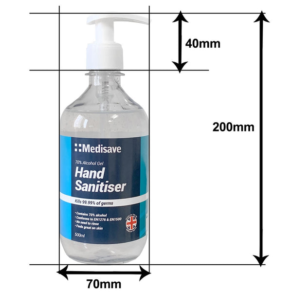 MediPro 70% Alcohol Hand Sanitiser 500ml With Pump – Medisave UK
