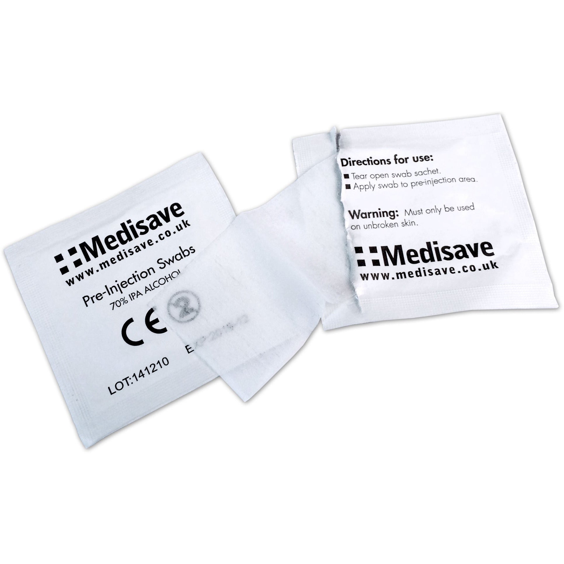 Medisave Professional 70% Alcohol IPA Pre-Injection Swabs x 100 ...