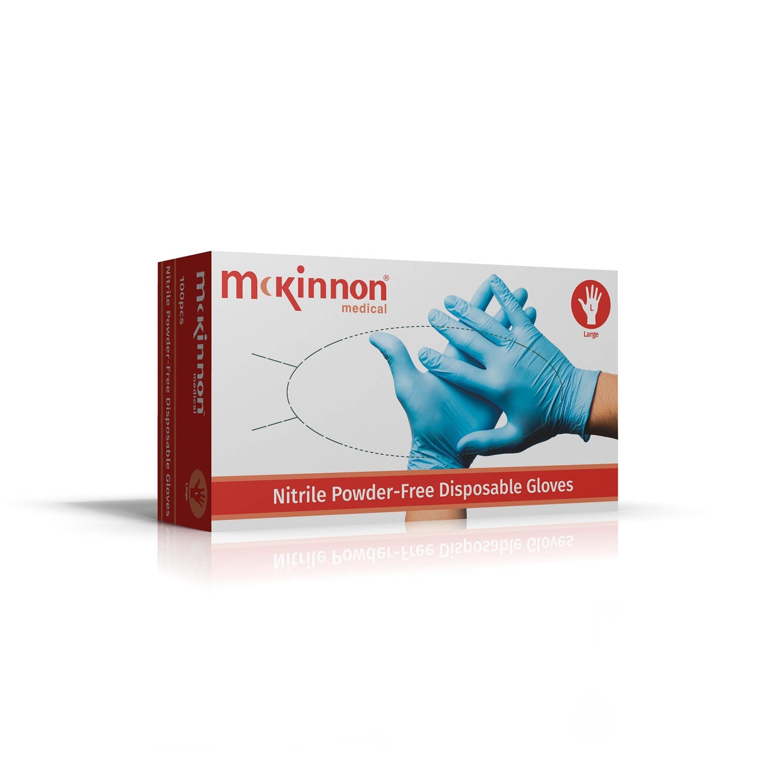 Mckinnon Medical LARGE Blue Nitrile Powder-Free Examination Gloves (Box 100) - McKinnon