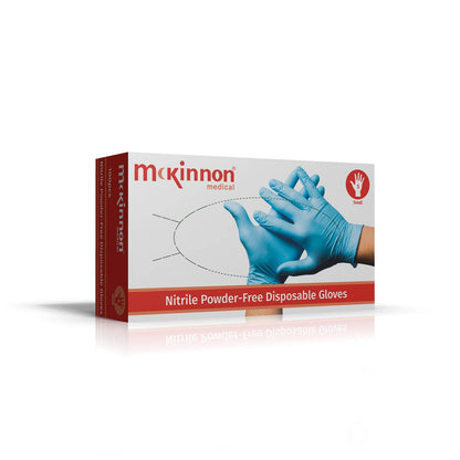 Mckinnon Medical SMALL Blue Nitrile Powder-Free Examination Gloves (Box 100) - McKinnon