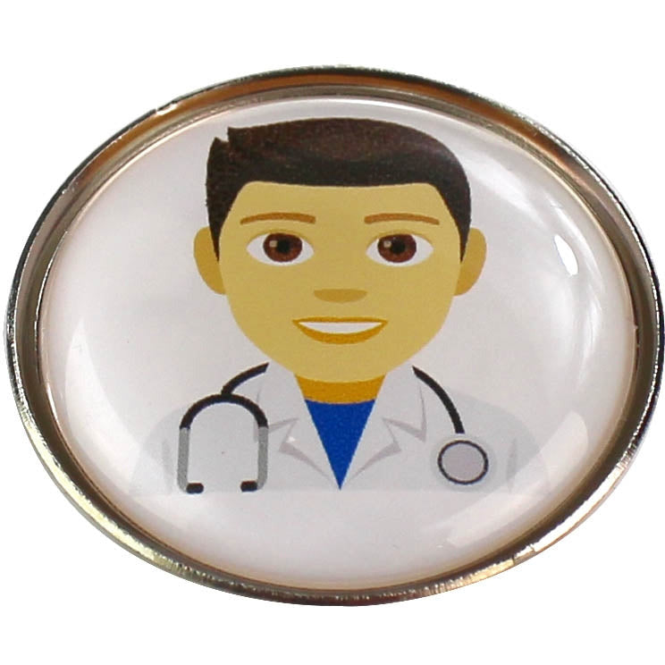 Health Worker (Male) Pin Badge - 2.5cm - Trophy