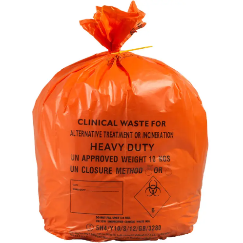 Large Orange Heavy Duty Clinical Waste Bags 10KG - Roll of 200 - GV Health