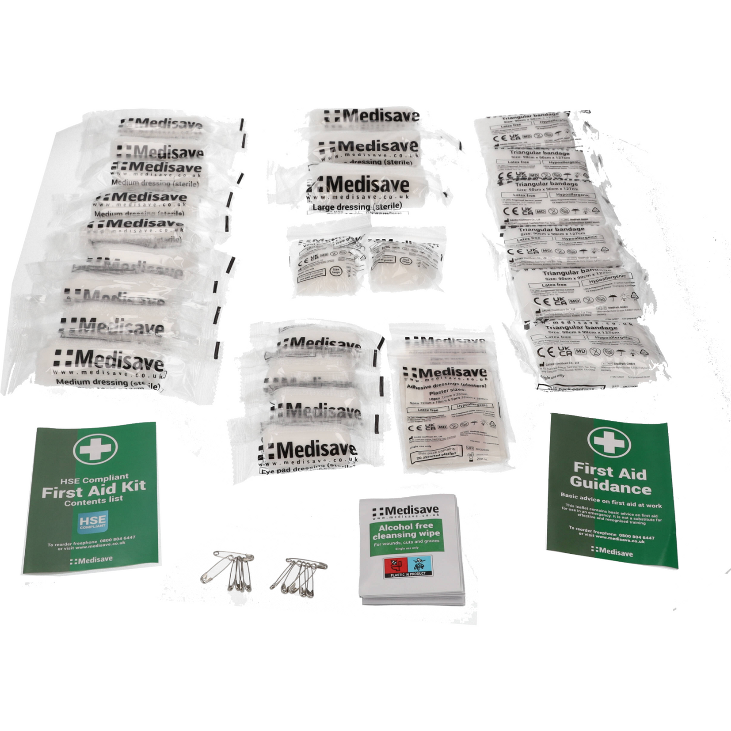 HSE Compliant Workplace First Aid Kit - 10 Person Refill