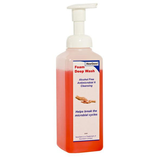 NewGenn Foam Hand Scrub 500ml Bottle - Red Coloured