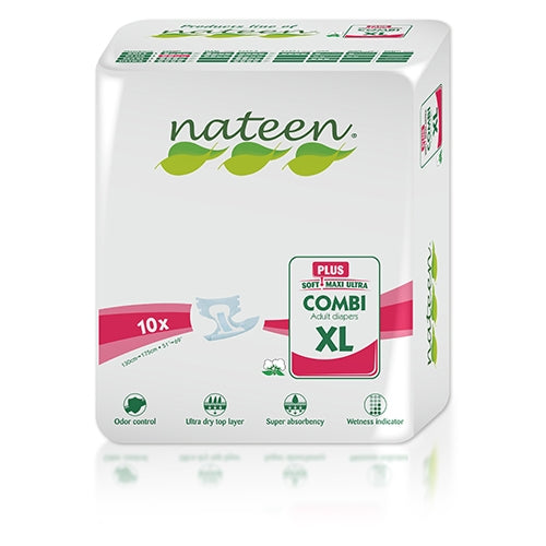 Nateen All-In-One Plus Absorbency (3400ml) x 10 Pack - Extra Large Max - Tender